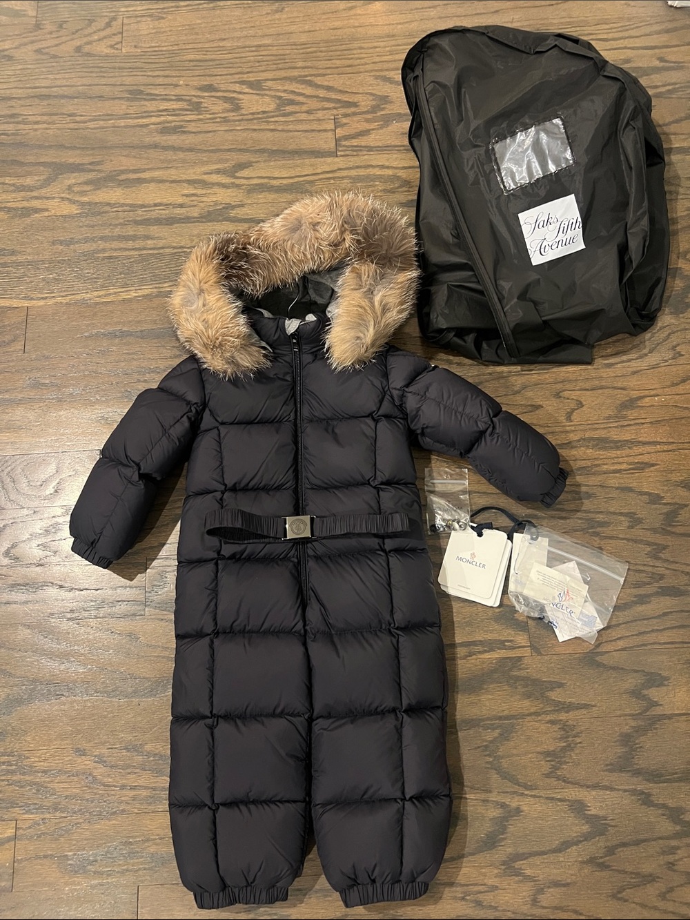 Moncler Kids Luxury Down Snowsuit / Ski Suit – Dark Navy – Size 18-24M